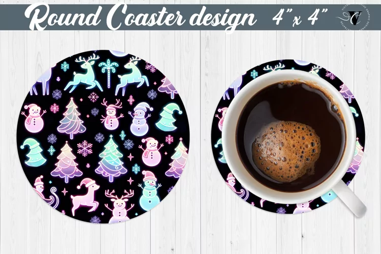 Round Coasters | Christmas Pattern | Christmas