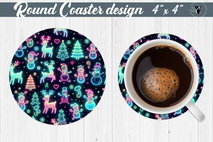 Round Coasters | Christmas Pattern | Christmas