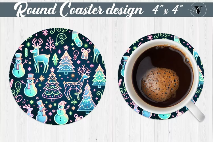 Round Coasters | Christmas Pattern | Christmas
