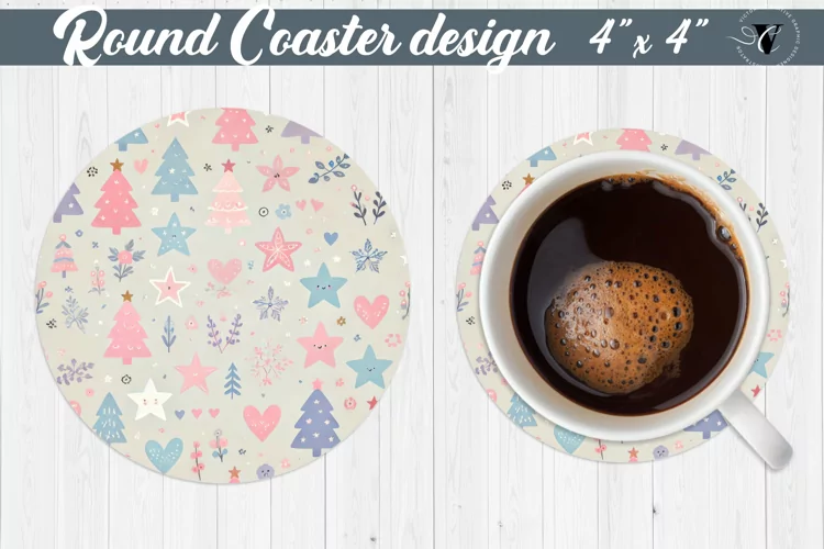 Round Coasters | Christmas Pattern | Christmas
