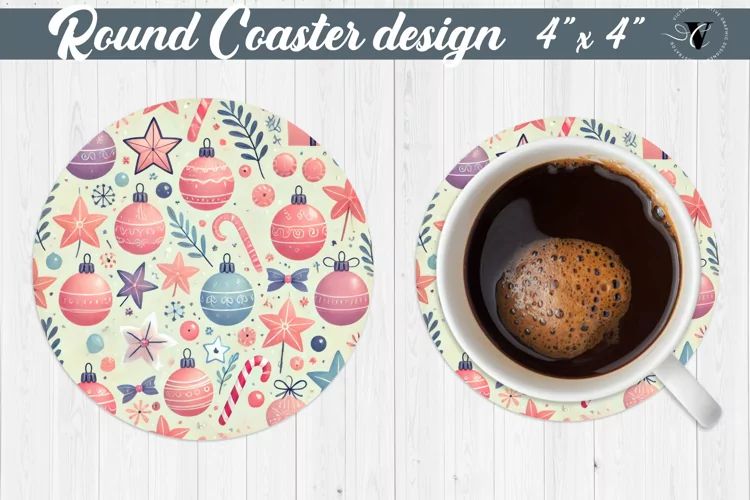 Round Coasters | Christmas Pattern | Christmas