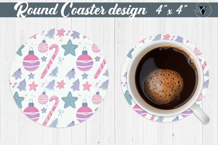 Round Coasters | Christmas Pattern | Christmas