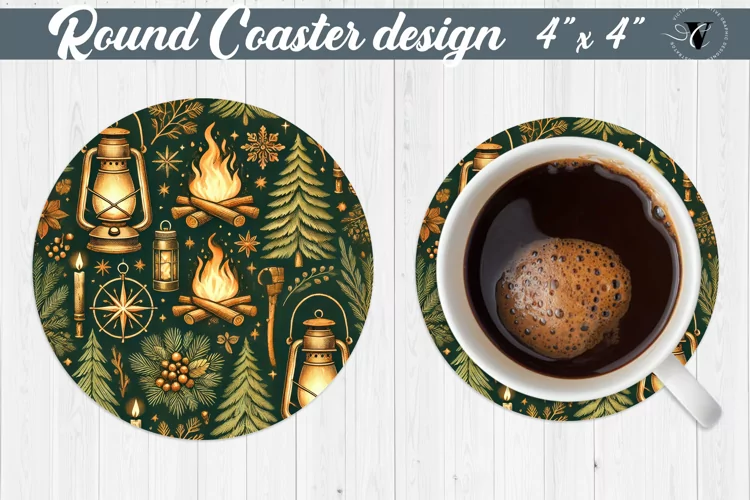 Round Coasters | Christmas Pattern | Christmas