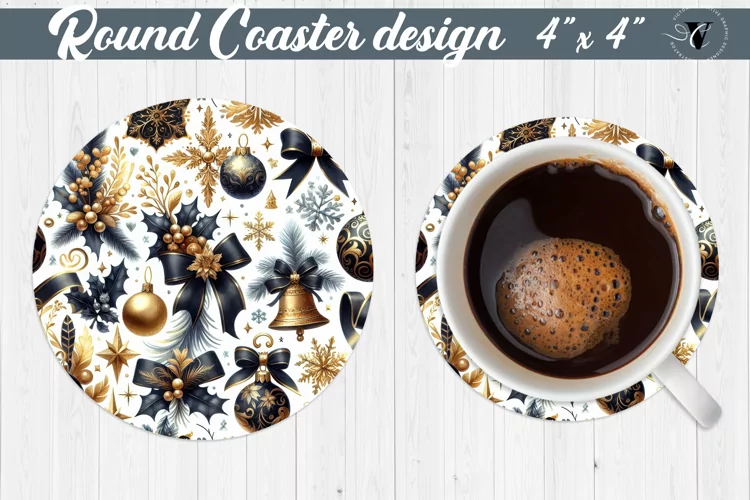 Round Coasters | Christmas Pattern | Christmas