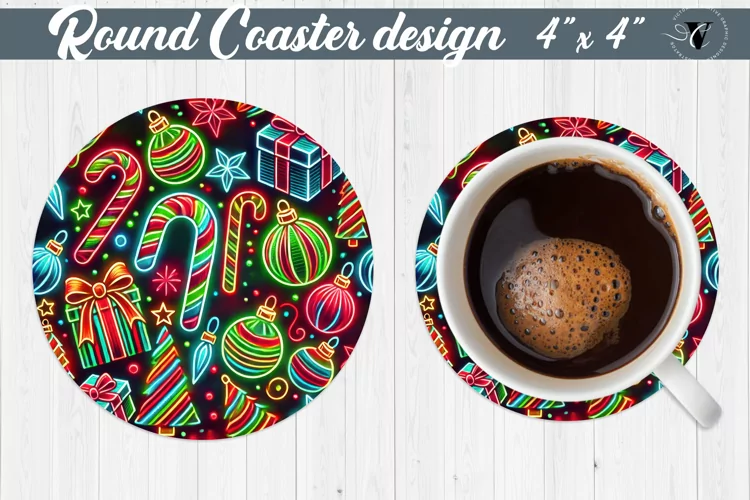 Round Coasters | Christmas Pattern | Christmas