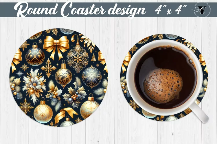 Round Coasters | Christmas Pattern | Christmas