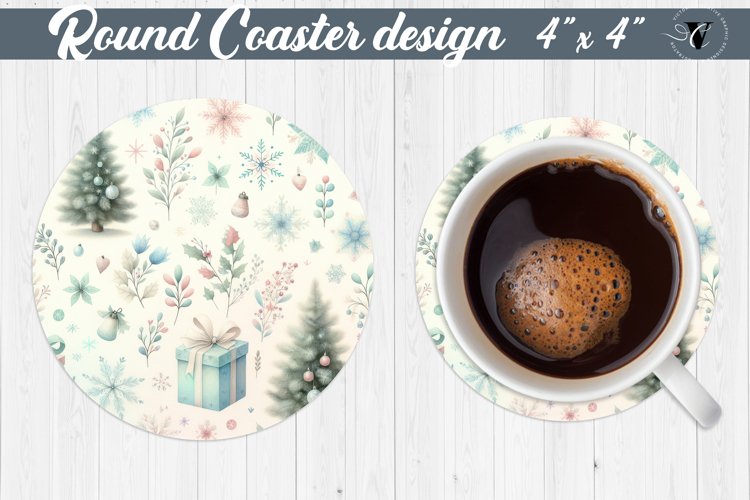 Round Coasters | Christmas Pattern | Christmas