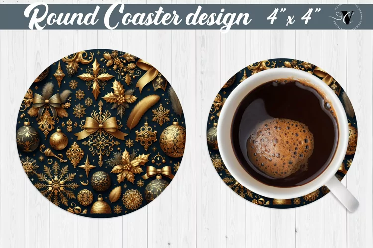 Round Coasters | Christmas Pattern | Christmas