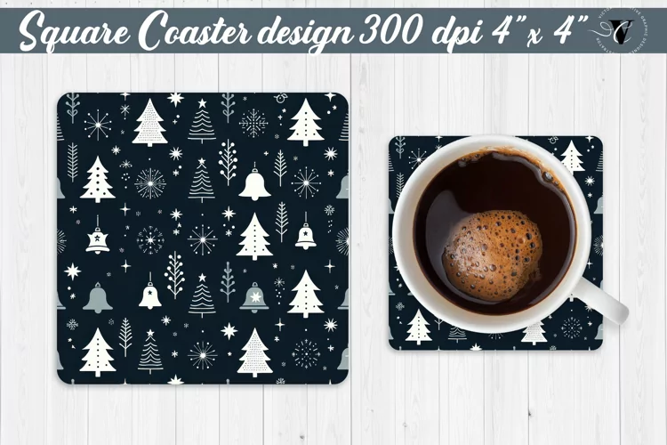 Square Coasters | Christmas Pattern | Christmas