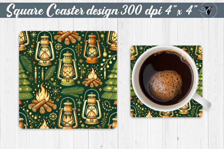 Square Coasters | Christmas Pattern | Christmas