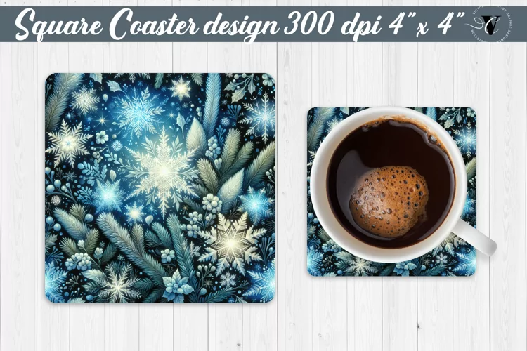 Square Coasters | Christmas Pattern | Christmas