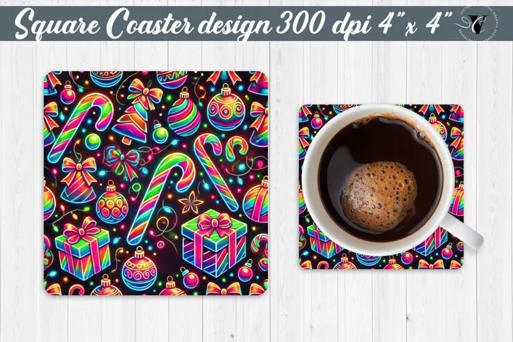 Square Coasters | Christmas Pattern | Christmas
