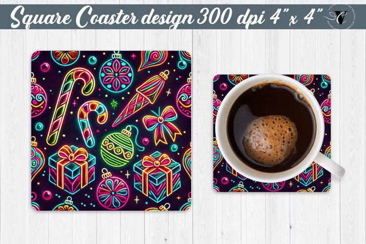 Square Coasters | Christmas Pattern | Christmas