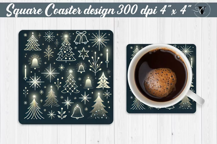 Square Coasters | Christmas Pattern | Christmas