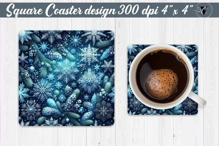 Square Coasters | Christmas Pattern | Christmas