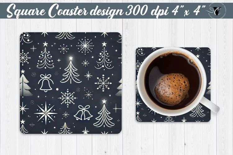 Square Coasters | Christmas Pattern | Christmas