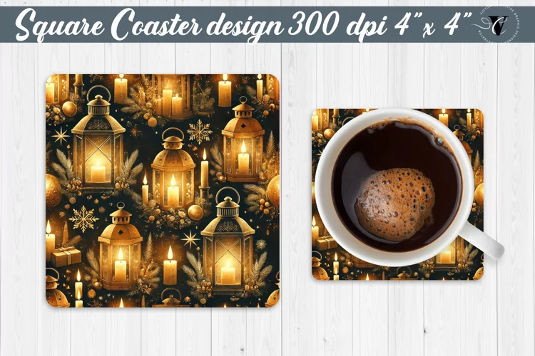 Square Coasters | Christmas Pattern | Christmas