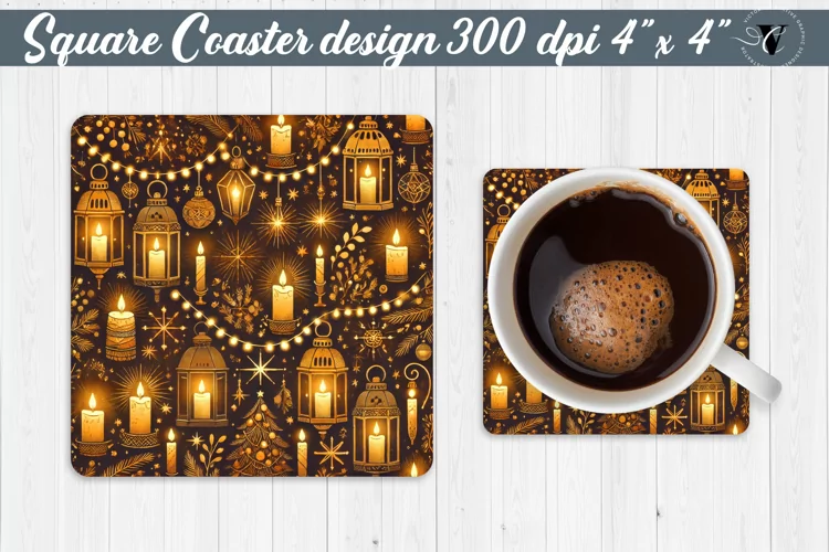 Square Coasters | Christmas Pattern | Christmas