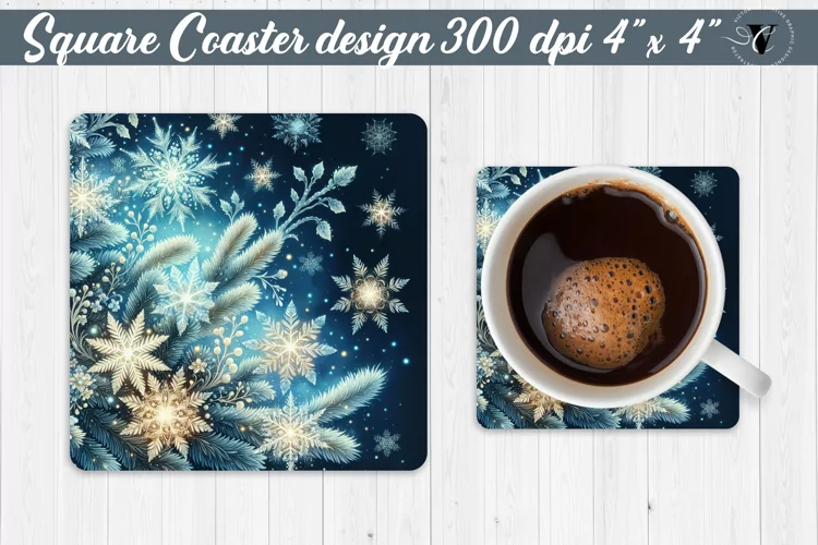 Square Coasters | Christmas Pattern | Christmas