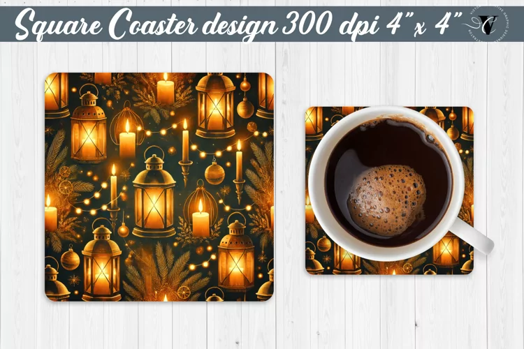 Square Coasters | Christmas Pattern | Christmas