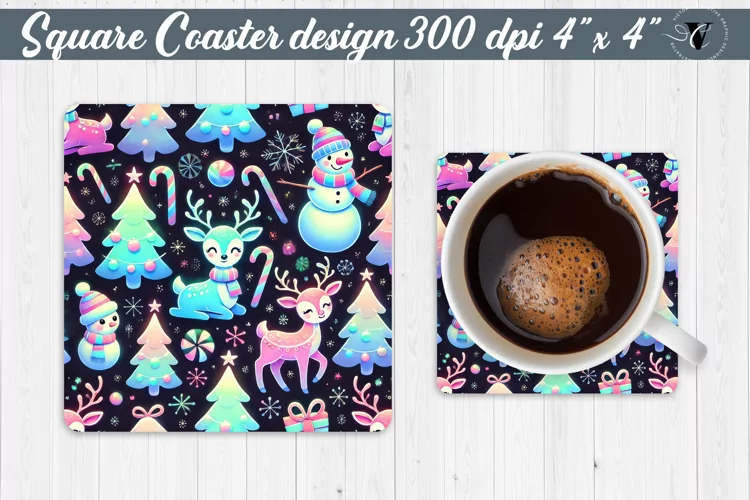 Square Coasters | Christmas Pattern | Christmas