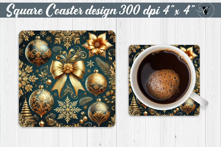 Square Coasters | Christmas Pattern | Christmas