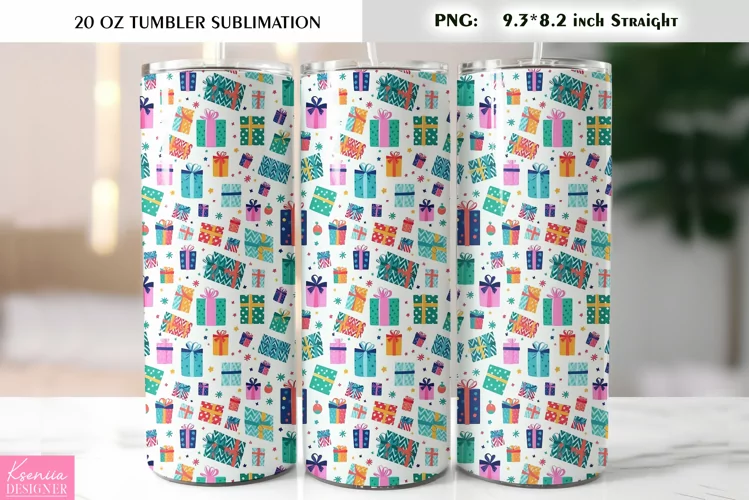 Colorful Christmas Gift Boxes|Christmas Tumbler Sublimation