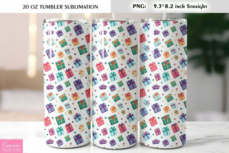 Colorful Christmas Gift Boxes|Christmas Tumbler Sublimation