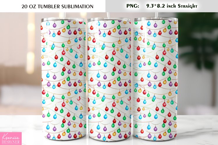 Colorful Christmas Garland|Christmas Tumbler Design