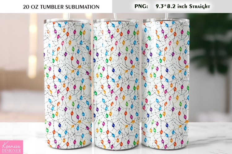 Colorful Christmas Garland|Christmas Tumbler Design
