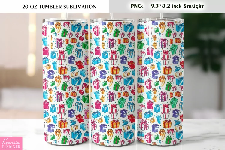Colorful Christmas Gift Boxes|Christmas Tumbler Sublimation