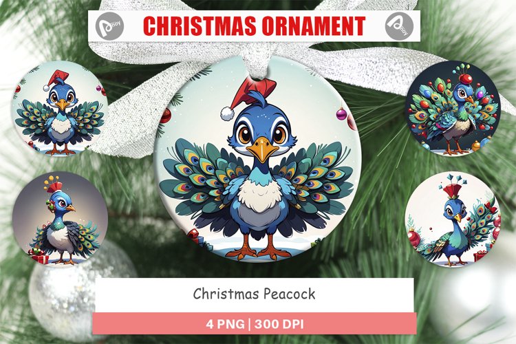 Christmas Ornaments Cartoon Christmas Peacock