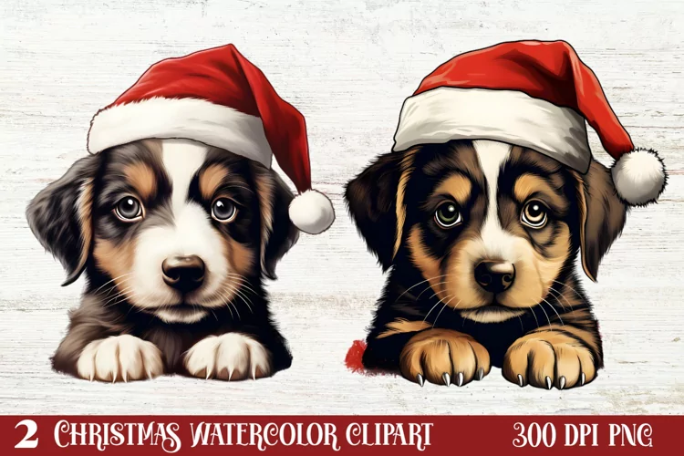 Christmas Peeking Dogs Clipart, Christmas PNG