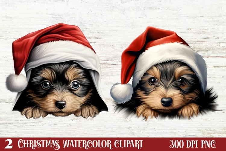 Christmas Peeking Dogs Clipart, Christmas PNG