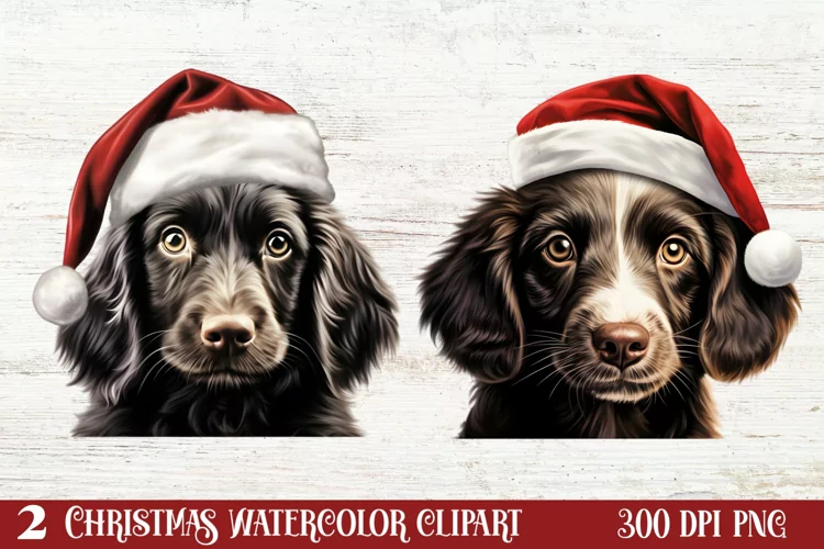 Christmas Peeking Dogs Clipart, Christmas PNG