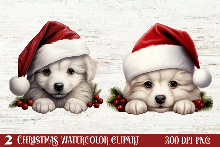 Christmas Peeking Dogs Clipart, Christmas PNG