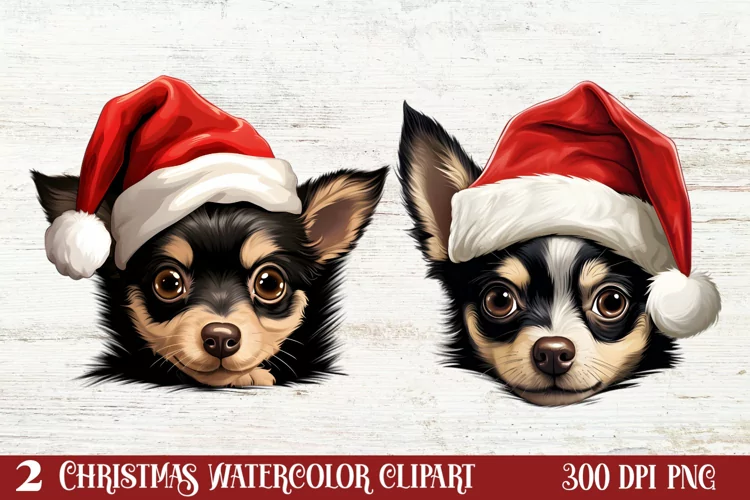 Christmas Peeking Dogs Clipart, Christmas PNG