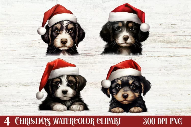 Christmas Peeking Dogs Clipart, Christmas PNG