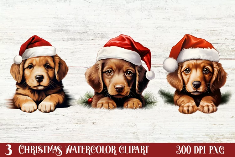 Christmas Peeking Dogs Clipart, Christmas PNG