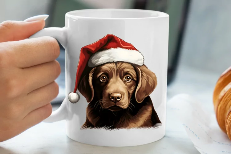 Christmas Peeking Dogs Clipart, Christmas PNG