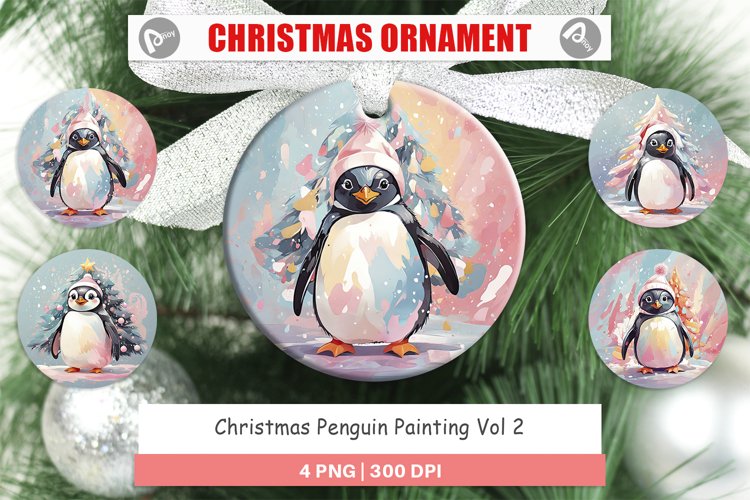 Christmas Ornaments Penguin Painting