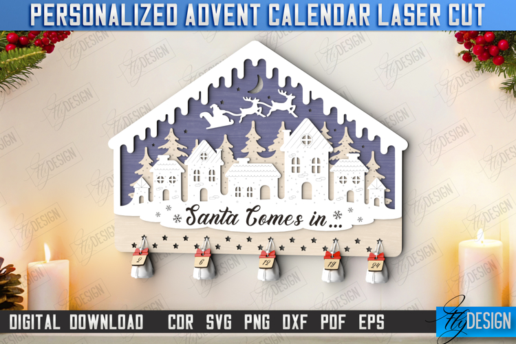 Christmas Advent Calendar Laser Cut | Days Until Christmas