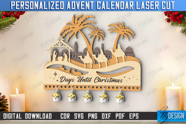 Christmas Advent Calendar Laser Cut | Days Until Christmas