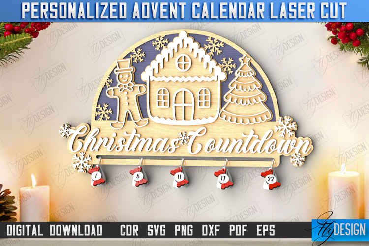 Christmas Advent Calendar Laser Cut | Days Until Christmas