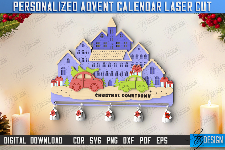 Christmas Advent Calendar Laser Cut | Days Until Christmas