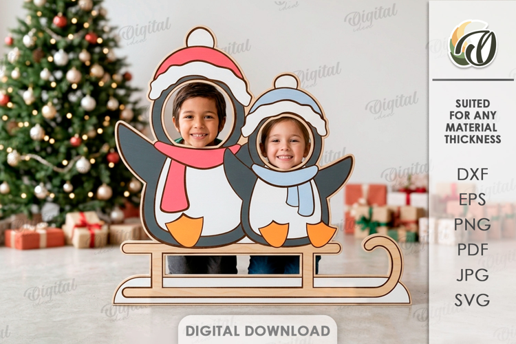 Christmas Photo Zone Laser Cut. Photo Booth Prop SVG
