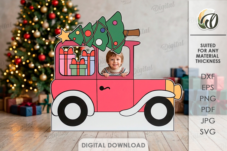 Christmas Photo Zone Laser Cut. Photo Booth Prop SVG