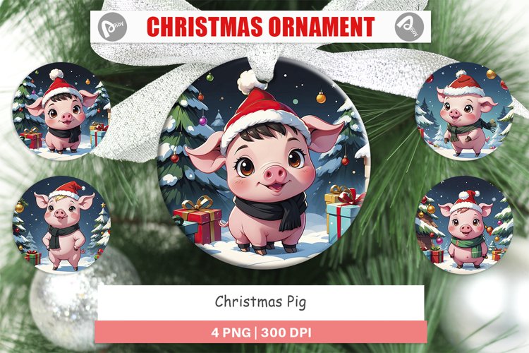 Christmas Ornaments Cartoon Christmas Pig