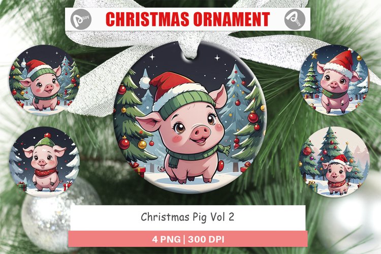 Christmas Ornaments Cartoon Christmas Pig