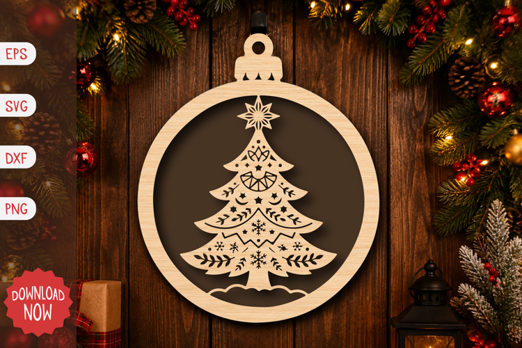 Christmas Pine Tree Ornament SVG